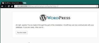 wordpress run the install