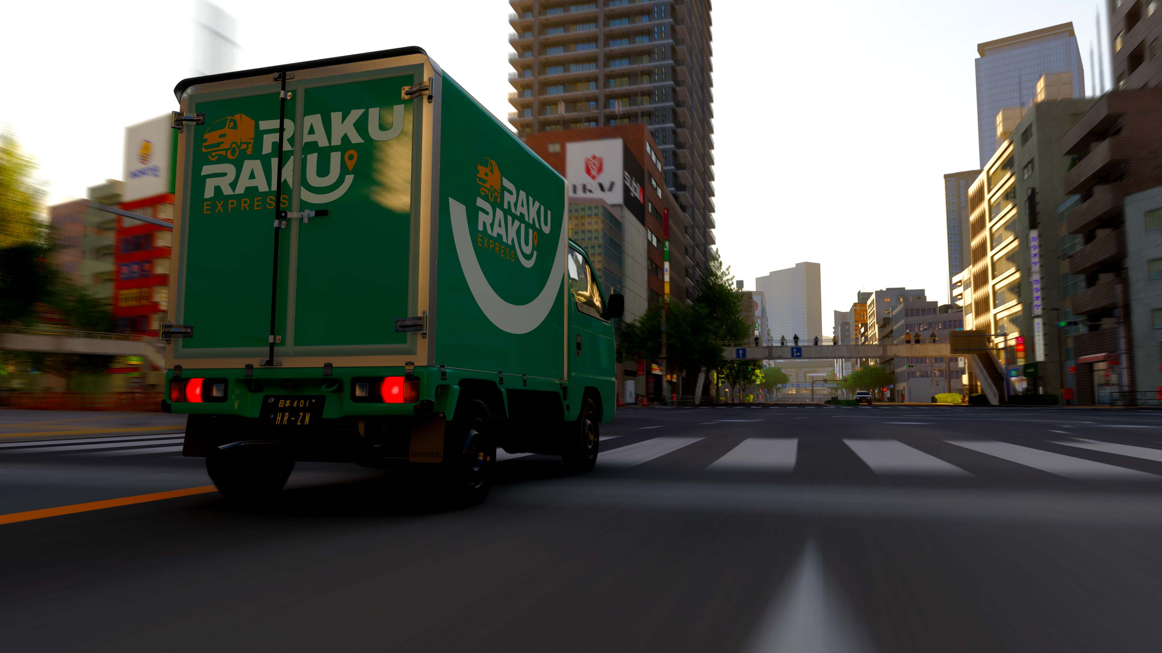 Forza Horizon 6 screenshot of the Raku delivery service job.