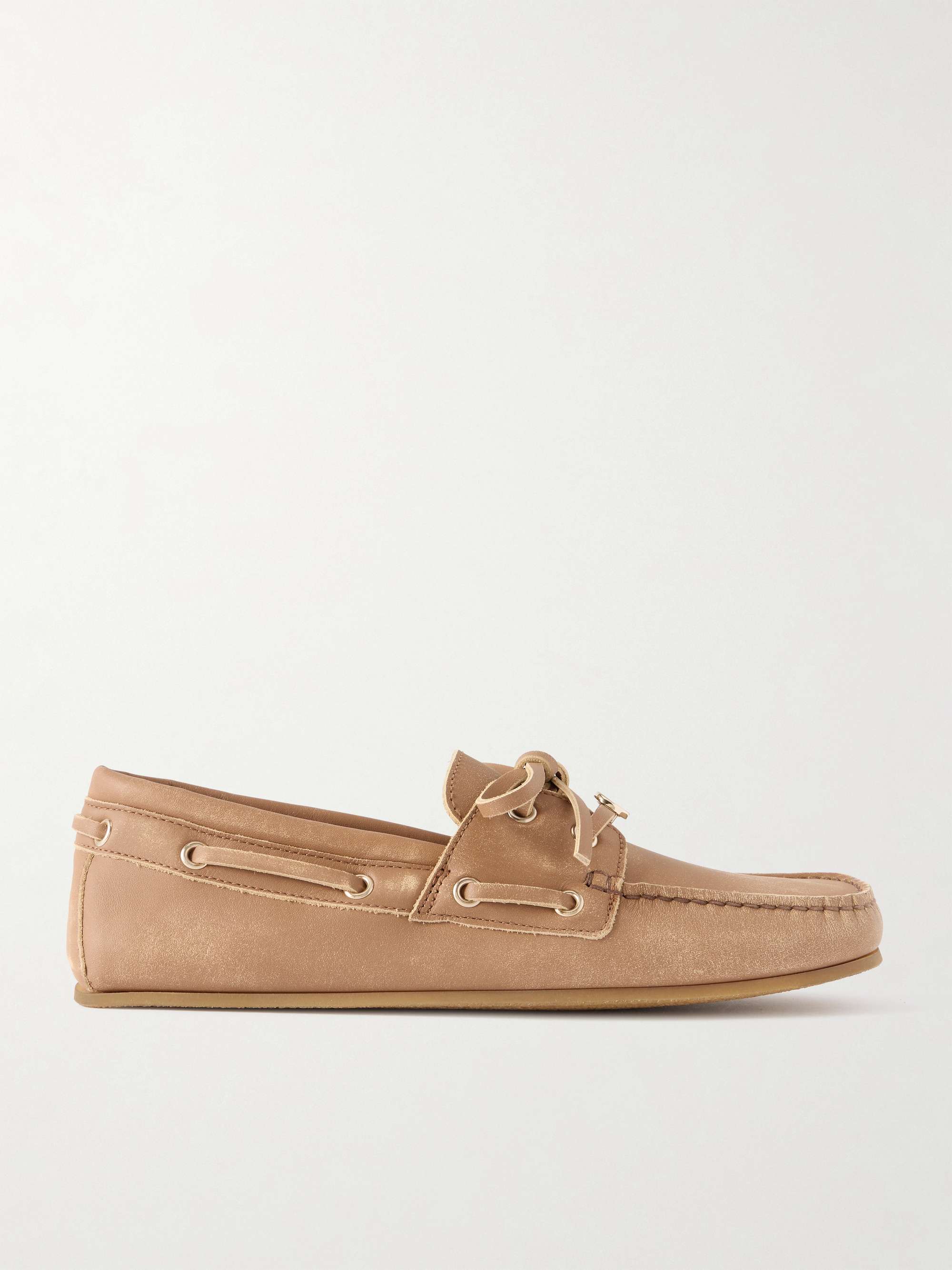 Embellished Leather Moccasins