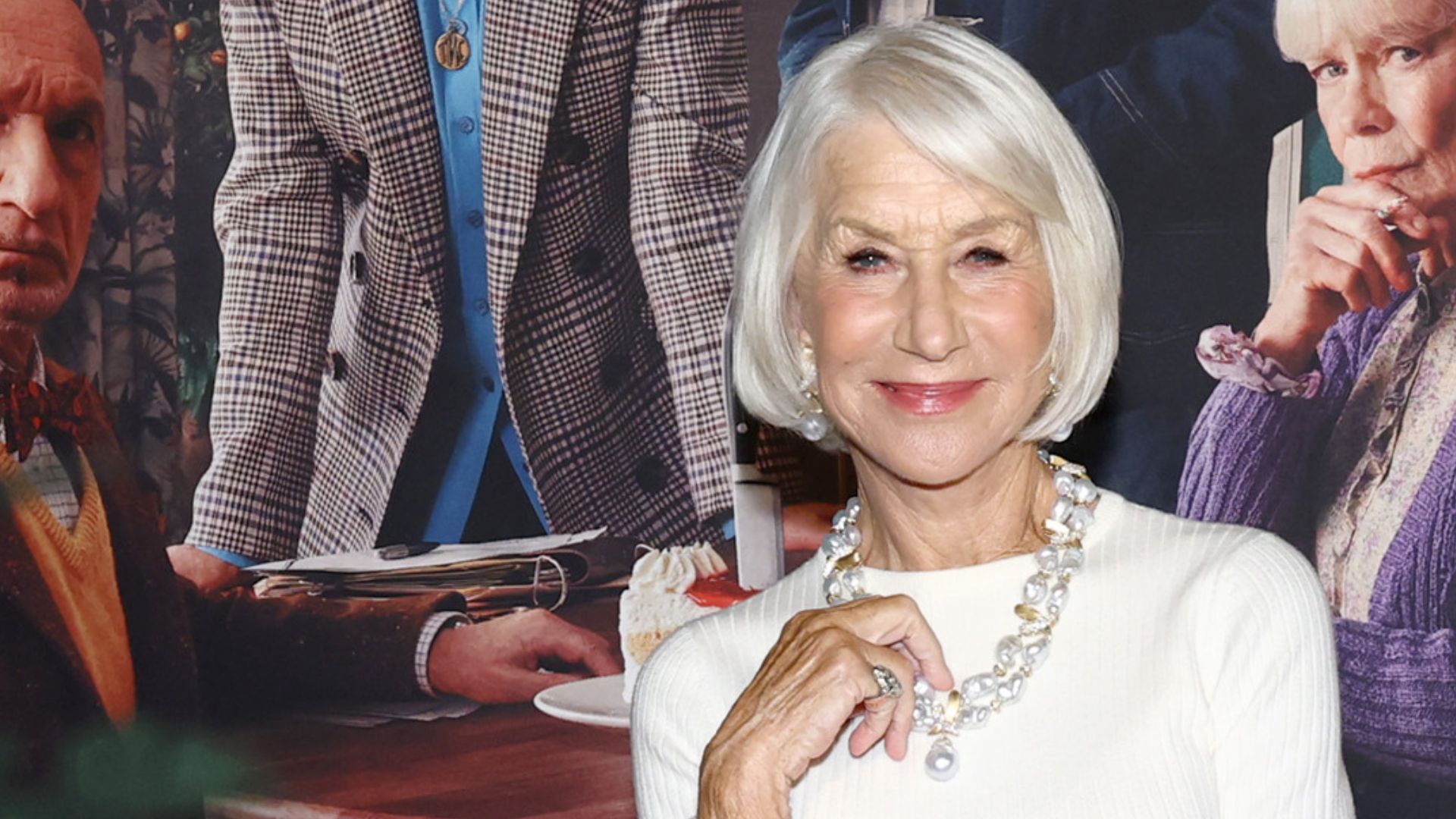 helen mirren wearing an all white outfit