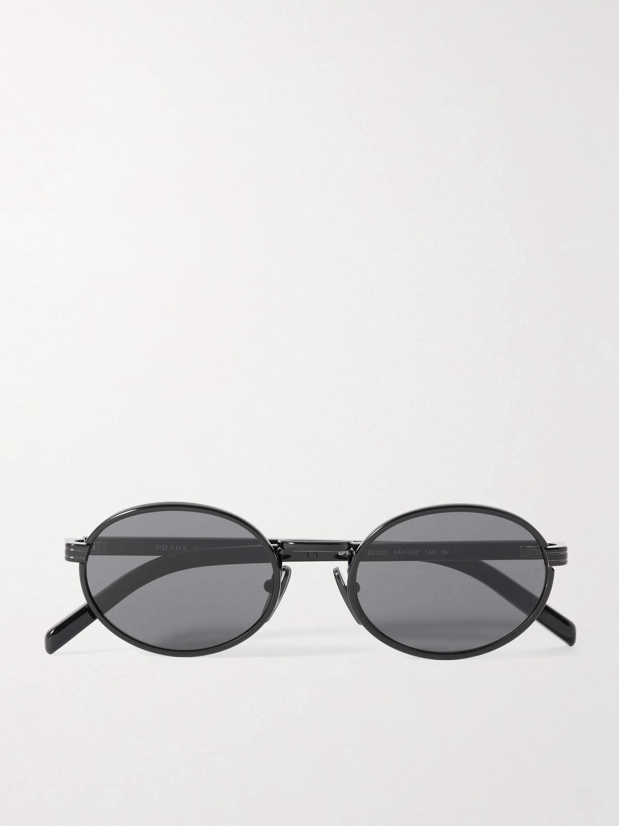 Oval-Frame Metal Sunglasses
