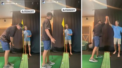 Ted Scott's Instagram video referencing Scottie Scheffler's Masters four-putt