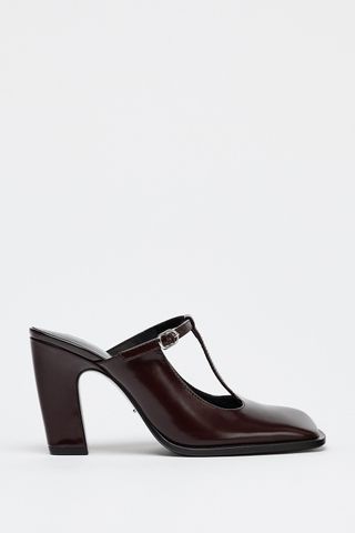 Square Toe Leather Mules