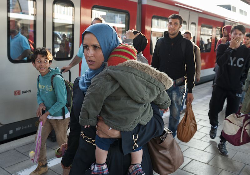 A mother and daughter from Syria in Munich., Germany.