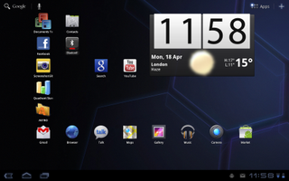 The Android 3.0 Honeycomb home screen
