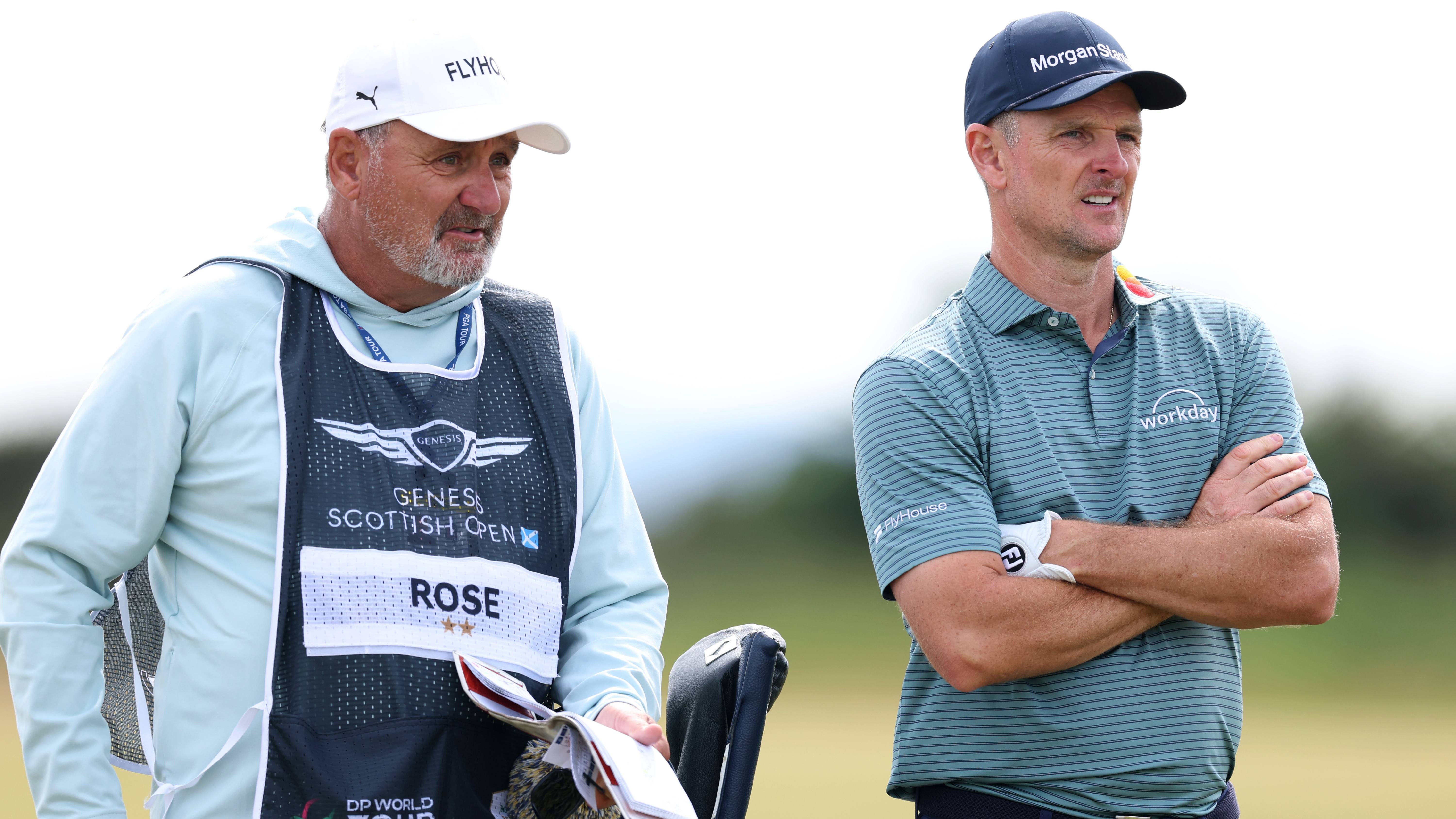 Justin Rose and caddie Mark Fulcher