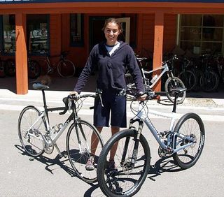 Alicia Pastore proudly displays her new bikes