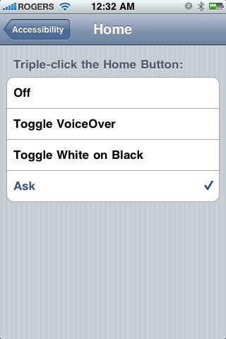 iPhone 3.0 triple-click options
