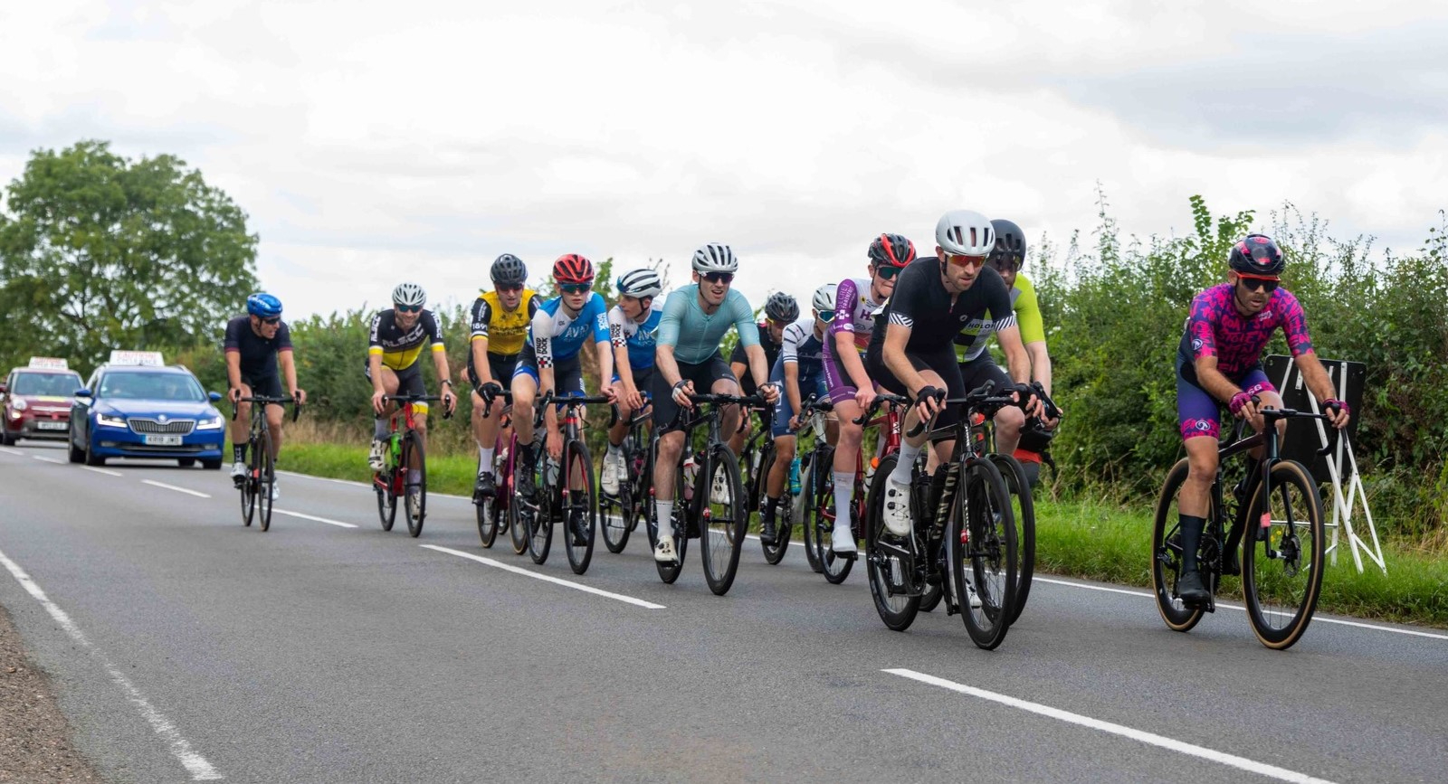 Wearing the Scott Cadence helmet in a race