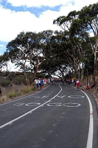 Encouraging words for the torturous King of the Mountain climb at Willunga