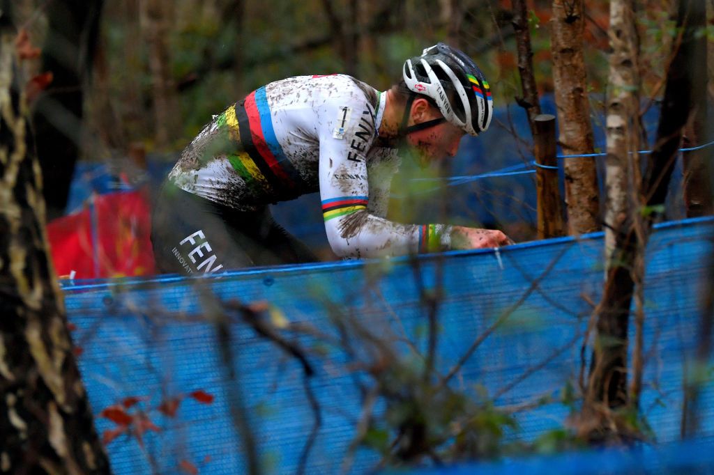 HERENTALS BELGIUM DECEMBER 23 Mathieu Van Der Poel of The Netherlands and Team AlpecinFenix Detail view during the 37th Herentals Azencross 2020 Men Elite CX DVVTrofee Azencross on December 23 2020 in Herentals Belgium Photo by Luc ClaessenGetty Images