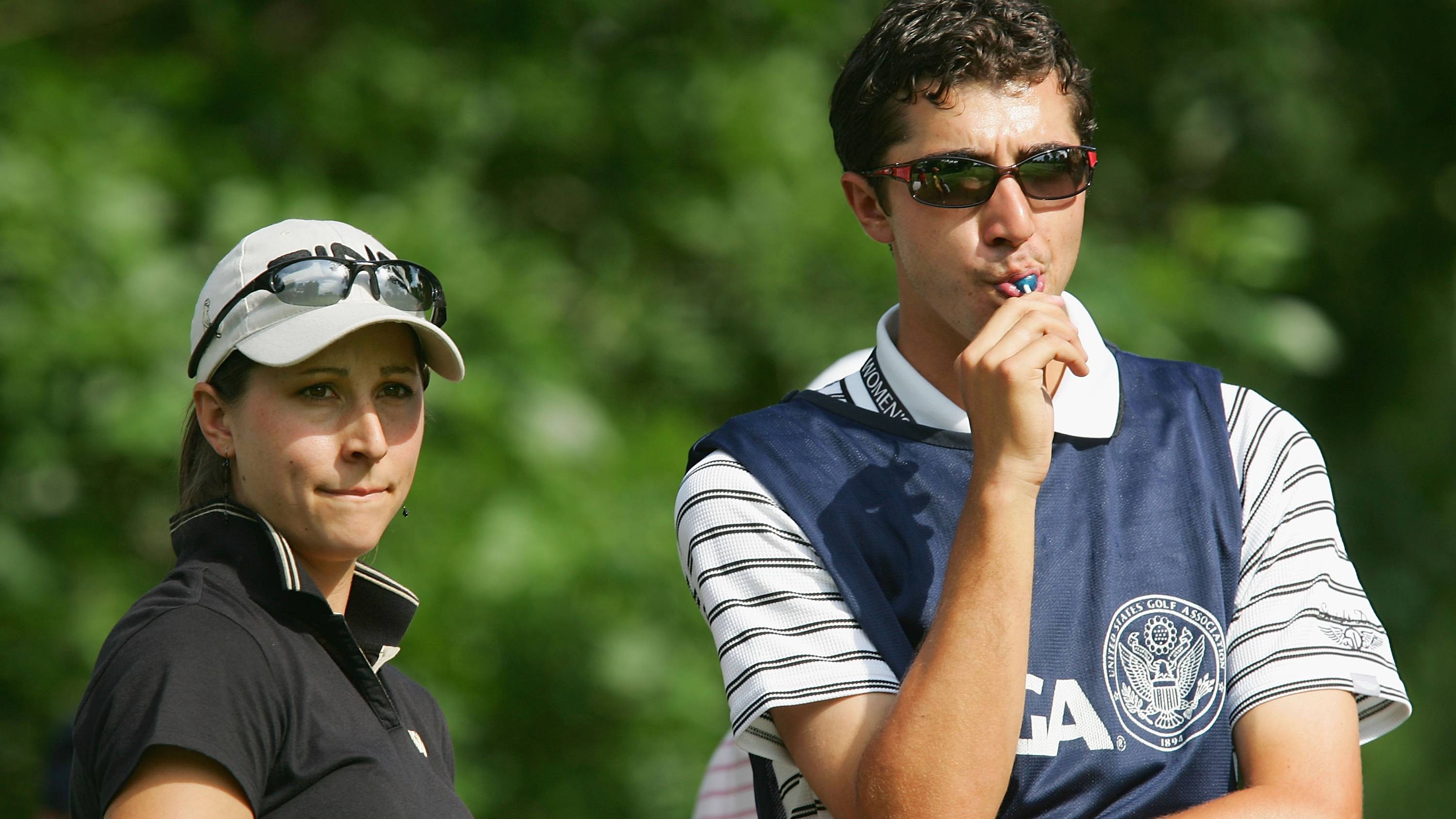 Paige Mackenzie and her brother-cum-caddie Brock during the US Women's Open Championship in 2005