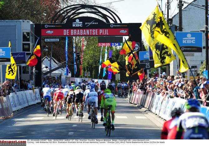 The rear view of the finish line sprint