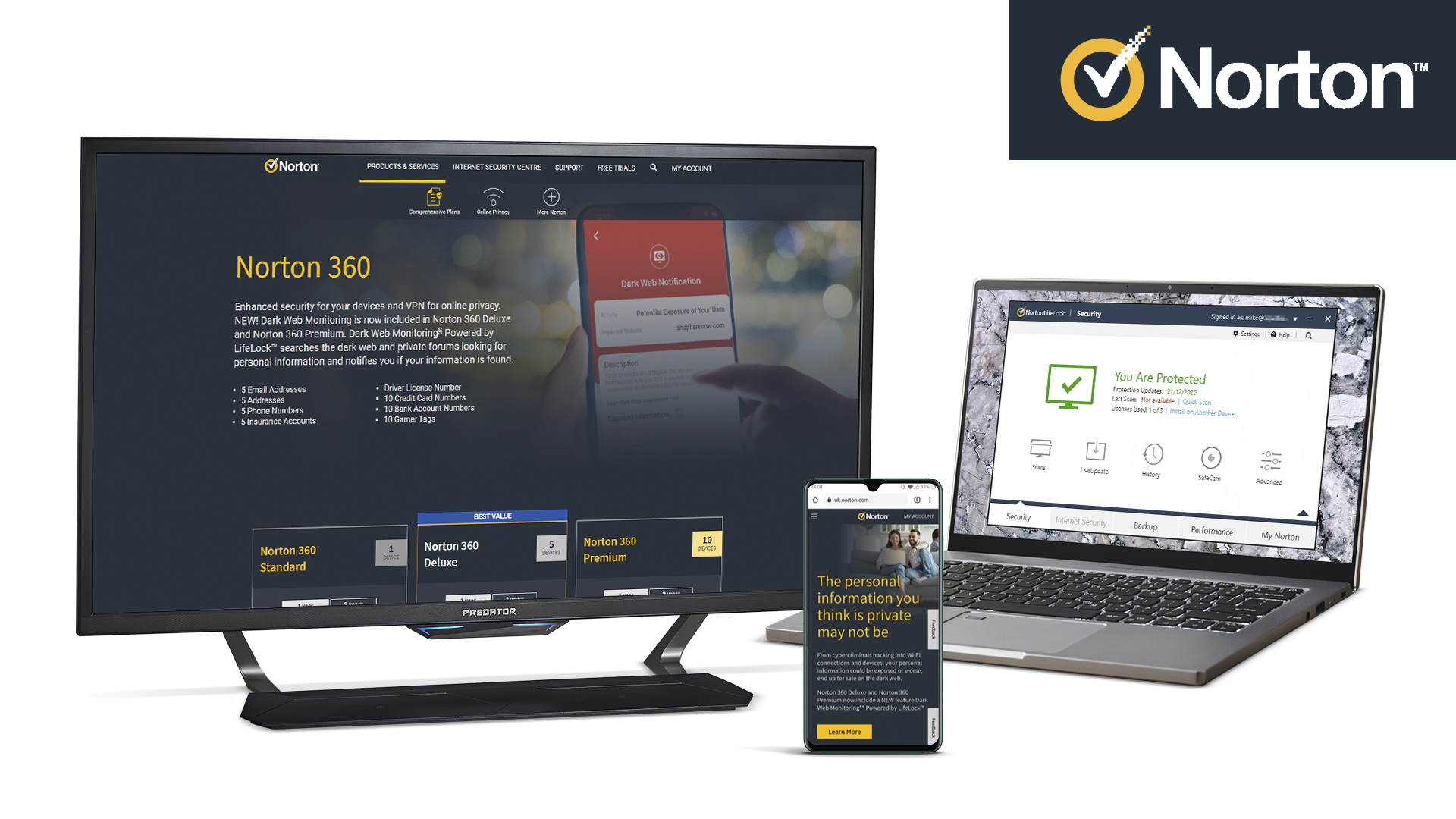 norton 360 deluxe internet security suite on multiple devices