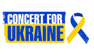 Concert for Ukraine event logo in Ukrainian flag's colors
