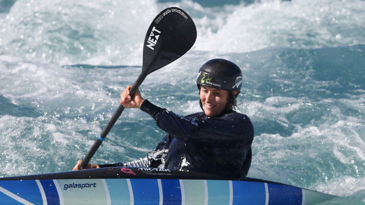 Canoe Slalom paddler Luuka Jones tests the waters before the canoe slalom live stream at Olympics 2024