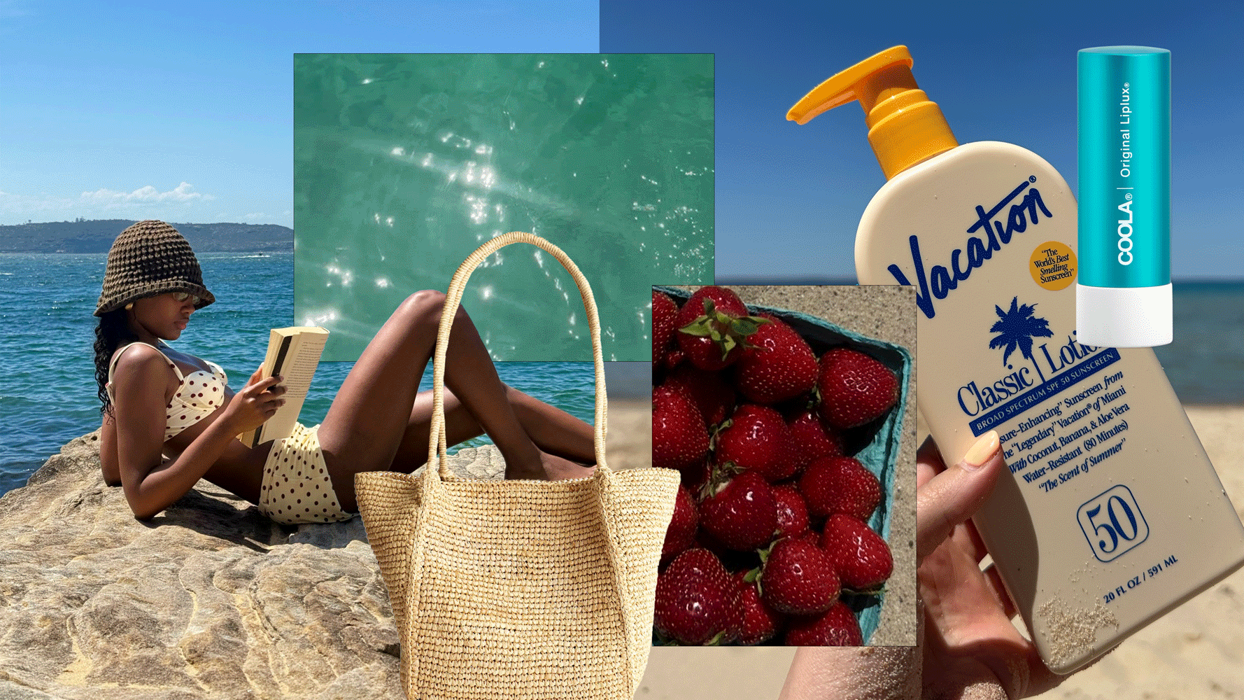 Beach day collage.