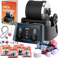 4 lbs Refill Rock Tumbler Grit Media 5 in 1 Kit, Rock Tumbling Grit Set -Inculde 3 lbs 4 Step Polishing Grits Media + 1 lb 3/16 x 3/8 Ceramic