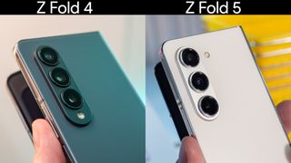 Comparing the camera islands on the Samsung Galaxy Z Fold 4 vs Fold 5