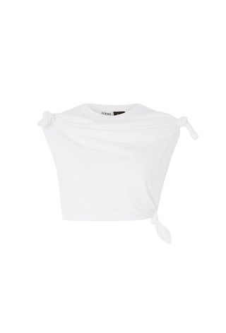 + Paula's Ibiza Cropped Knotted Cotton-Blend Jersey T-Shirt