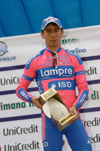 Diego Ulissi on the podium after winning stage 4.