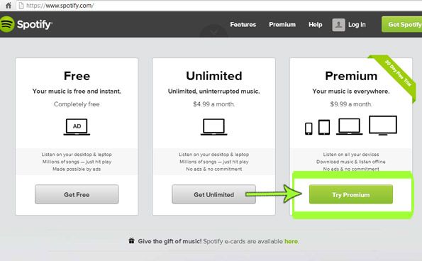 how to get free spotify premium without credit card