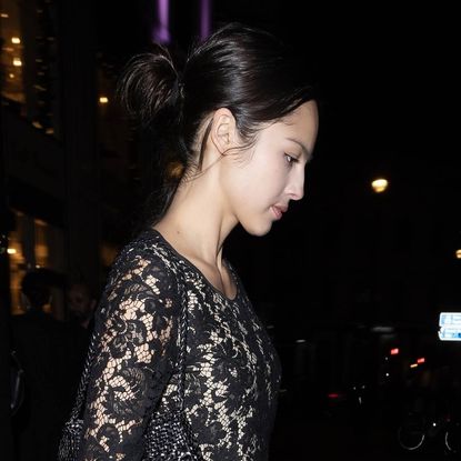 Olivia Rodrigo wears a lacy vintage Gucci mini dress to attend Lily Allen's Naughty or Nice Christmas party