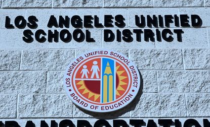 A Los Angeles Unified School District sign.