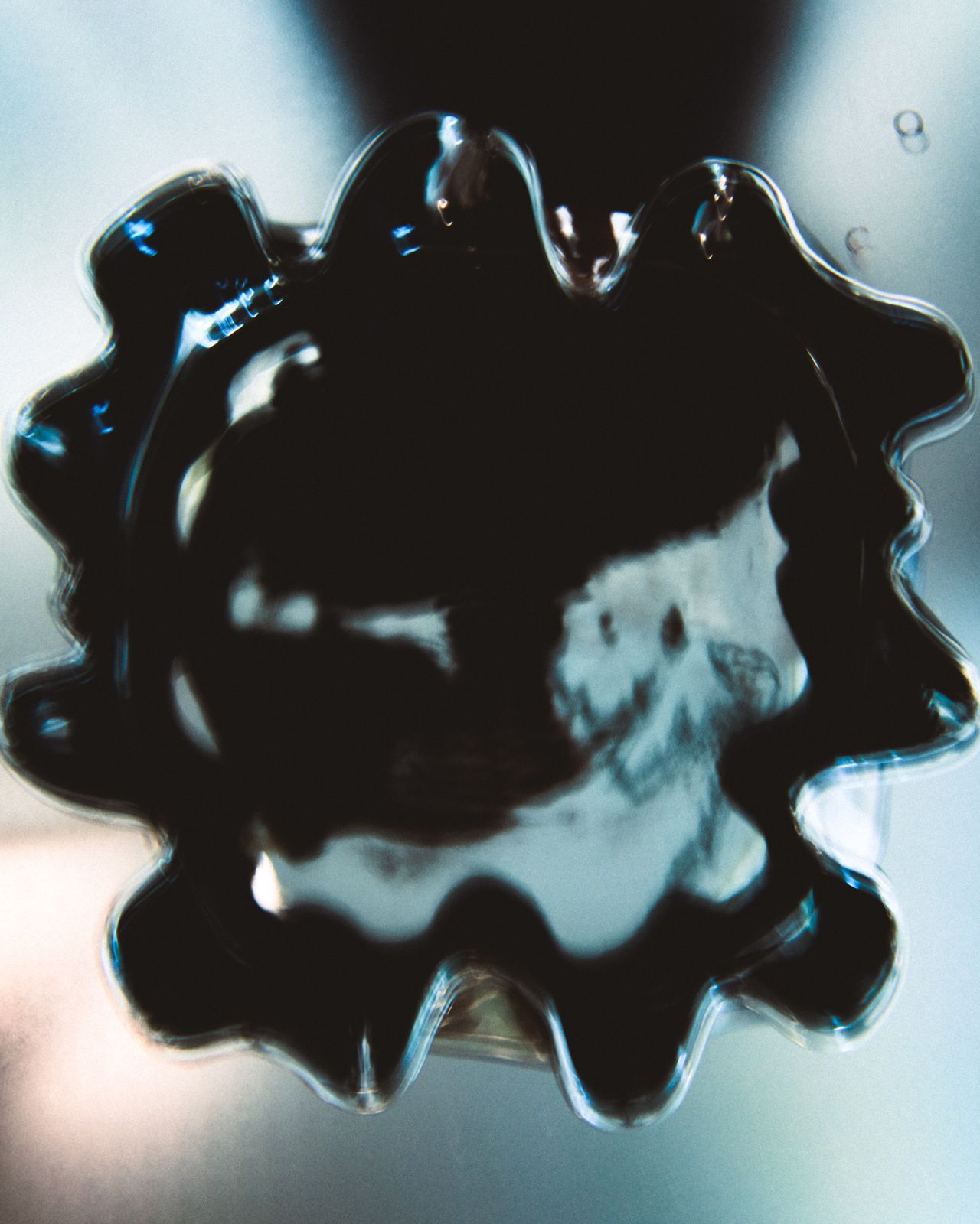 out of focus black ceramic