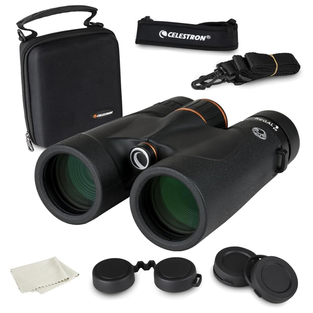 celestron regal ed 8x42 on a white background