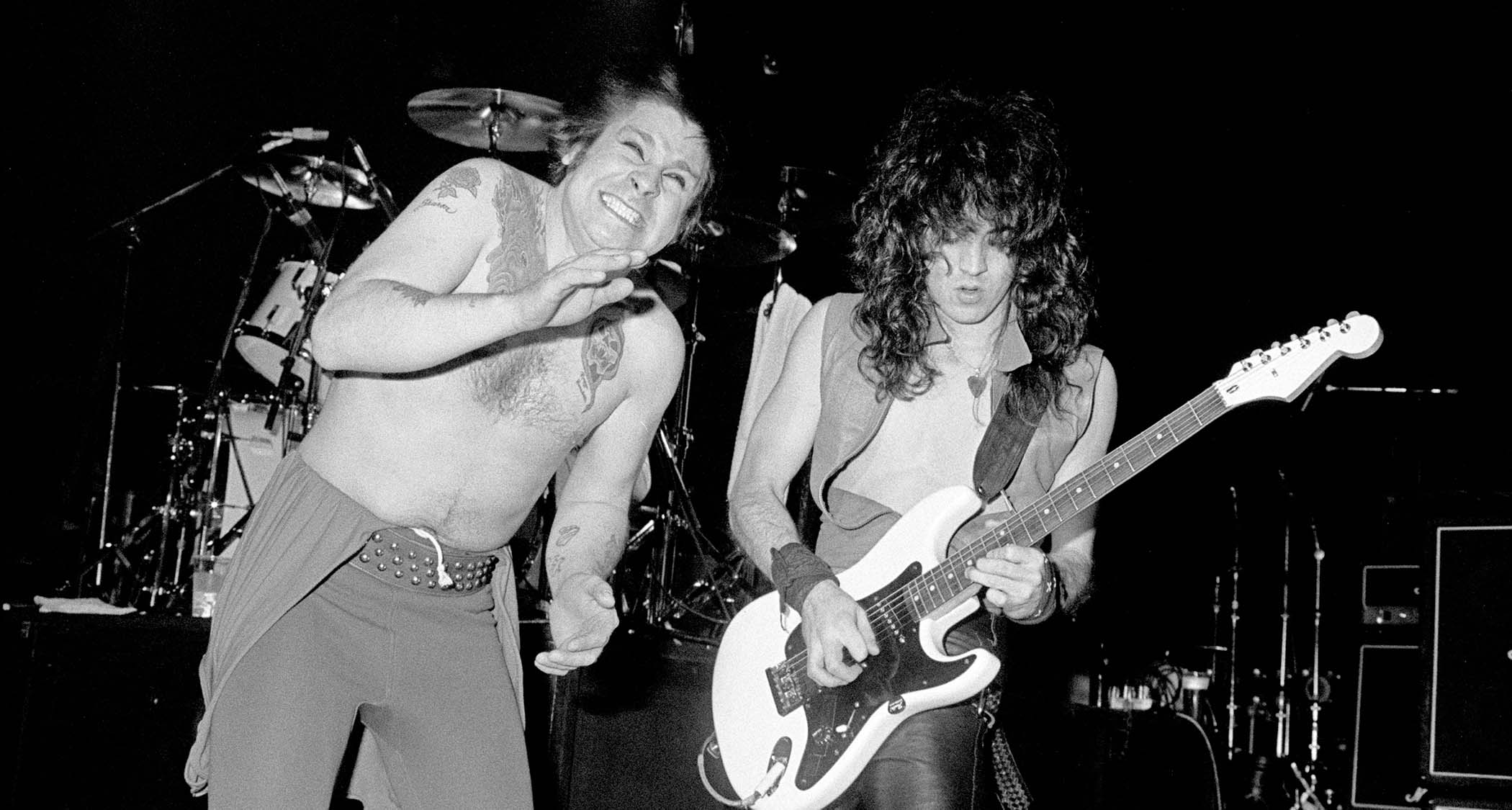 Ozzy Osbourne and Jake E Lee perform live in the 80s
