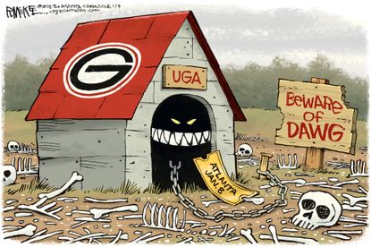 Political cartoon U.S. University of Georgia Atlanta college football