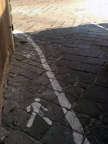 Pedestrian walkway near hospital in Pescia. Travel at your own risk!