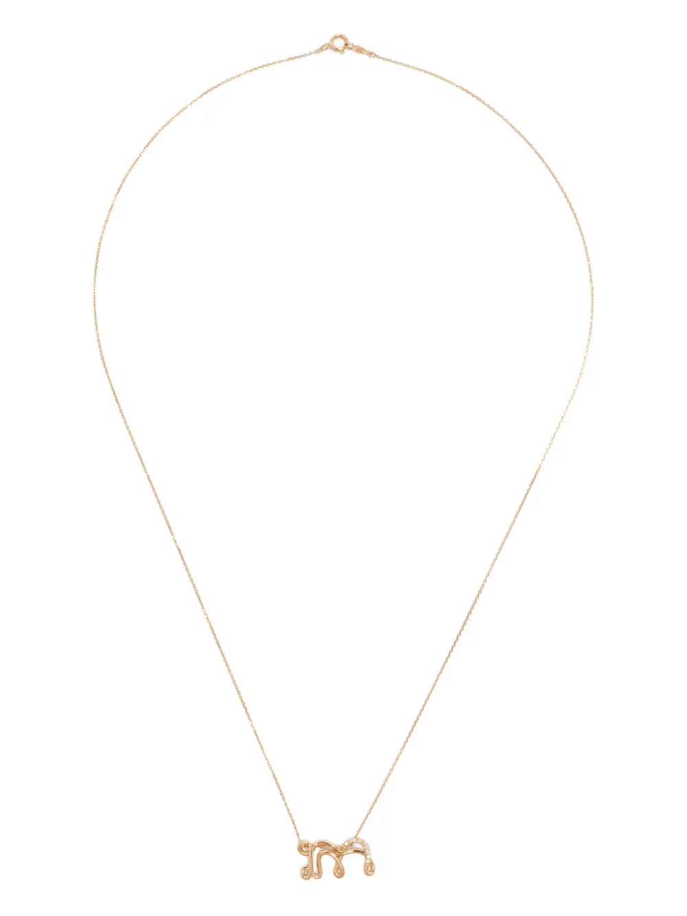 Charlotte Chesnais 18k Yellow Gold Letter M Diamond Necklace | One Size