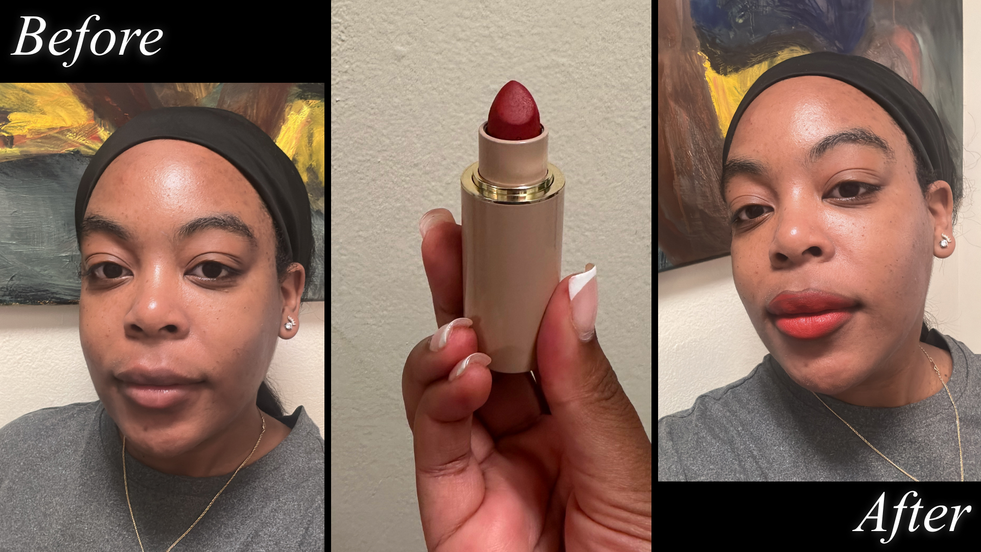Ariel Baker testing Westman Atelier Lip Suede