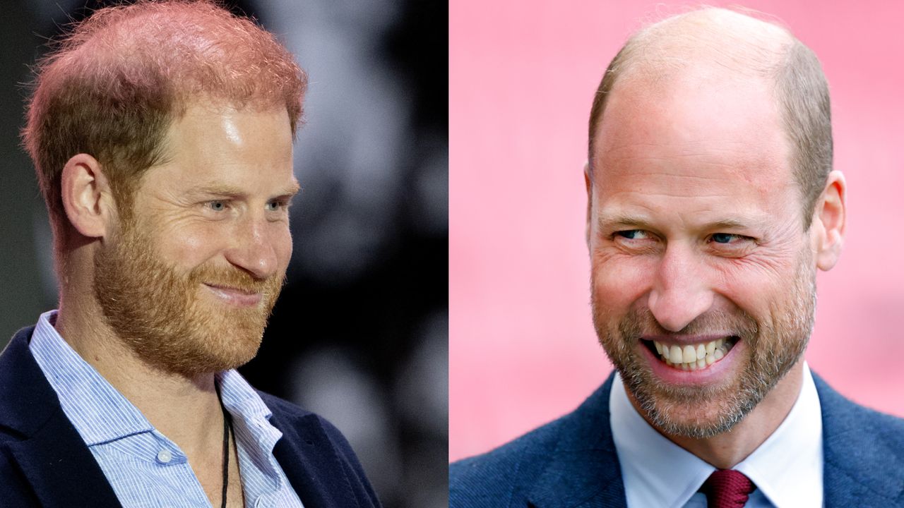 Head shots of Prince Harry and Prince William