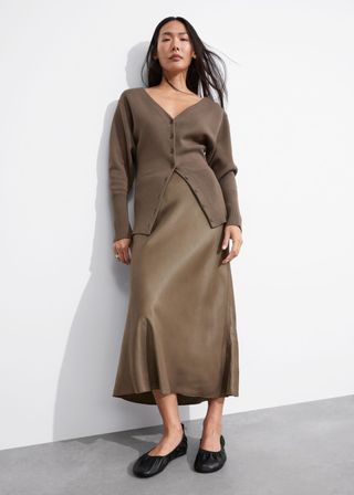 Satin Midi Skirt