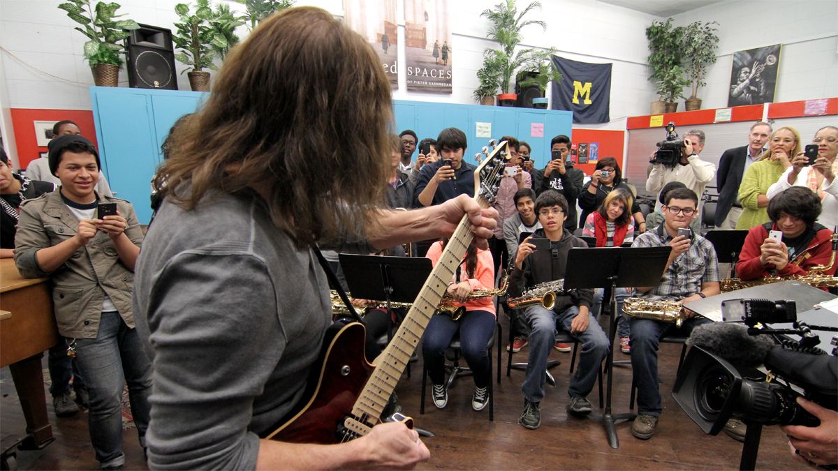 Eddie Van Halen working with the Mr. Hollan's Opus Foundation