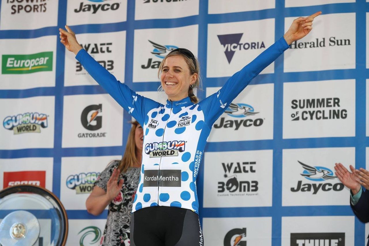 Brodie Chapman wins the Gumbuya World Queen of the Mountain classification