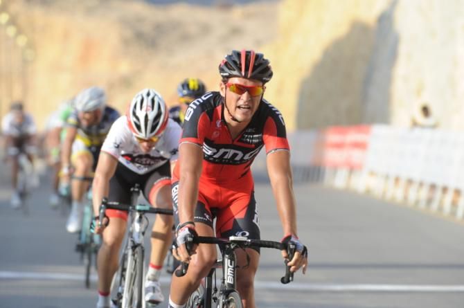 Greg van Avermaet leads BMC teammate Tony Gallopin to the line behind Sagan.