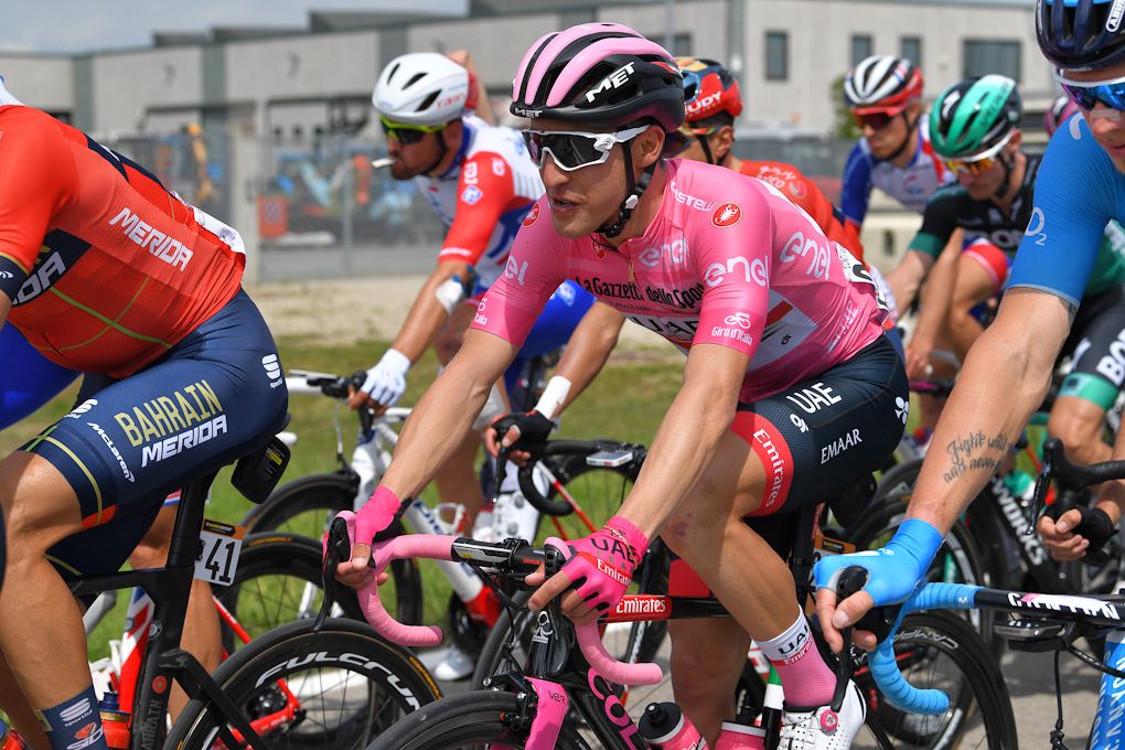 Giro race leader Valerio Conti in the bunch during stage 10