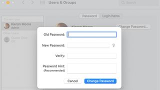 Apple's user password pop-up