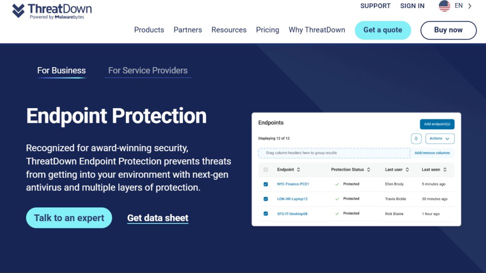 ThreatDown website screenshot (September 2025).