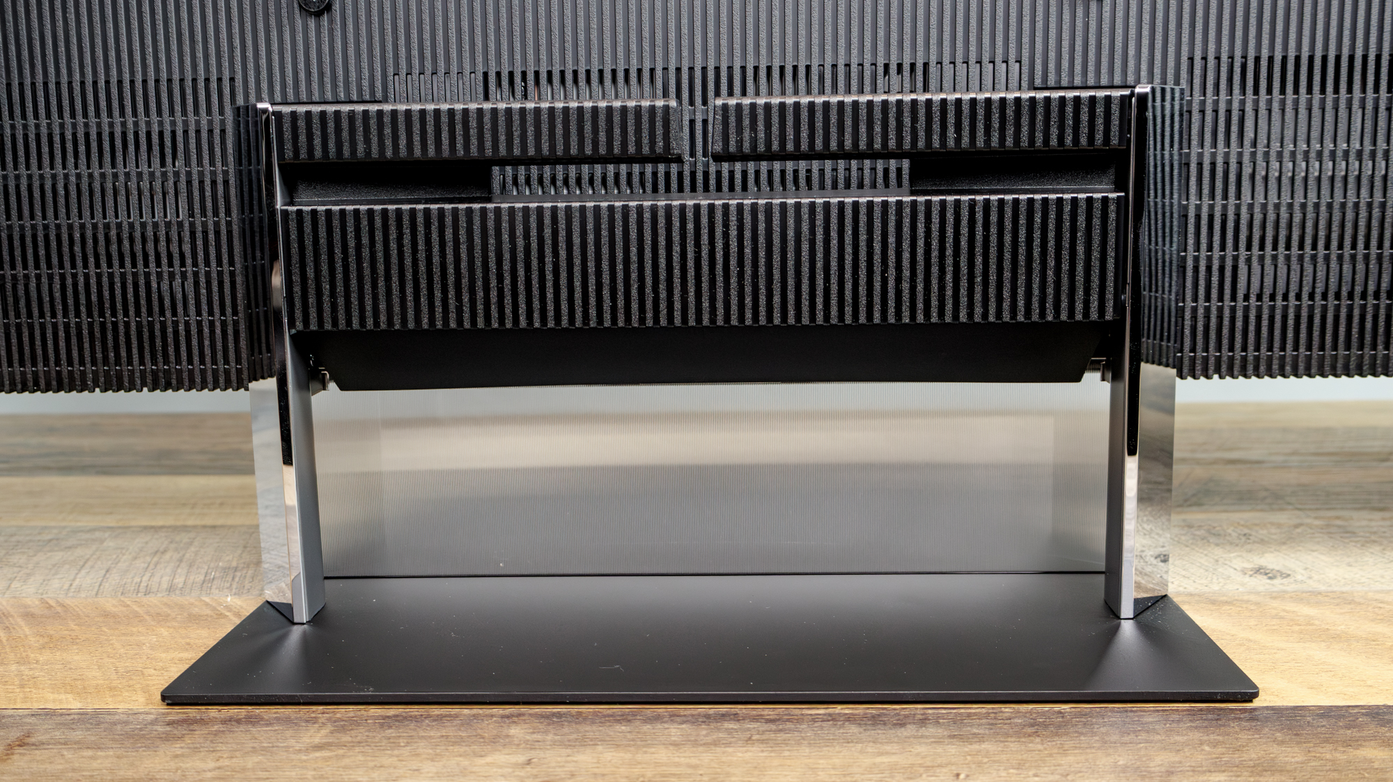 Rear view of the pedestal stand on the Sony Bravia 9 II TV
