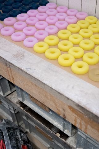 A series of resin donuts