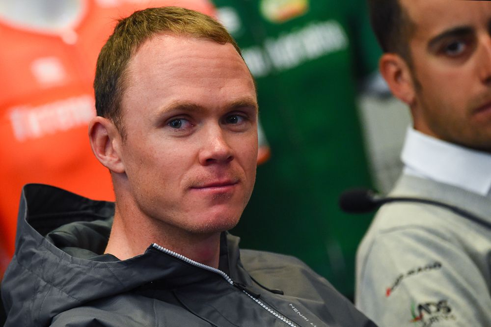 Chris Froome at the Tirreno-Adriatico press conference