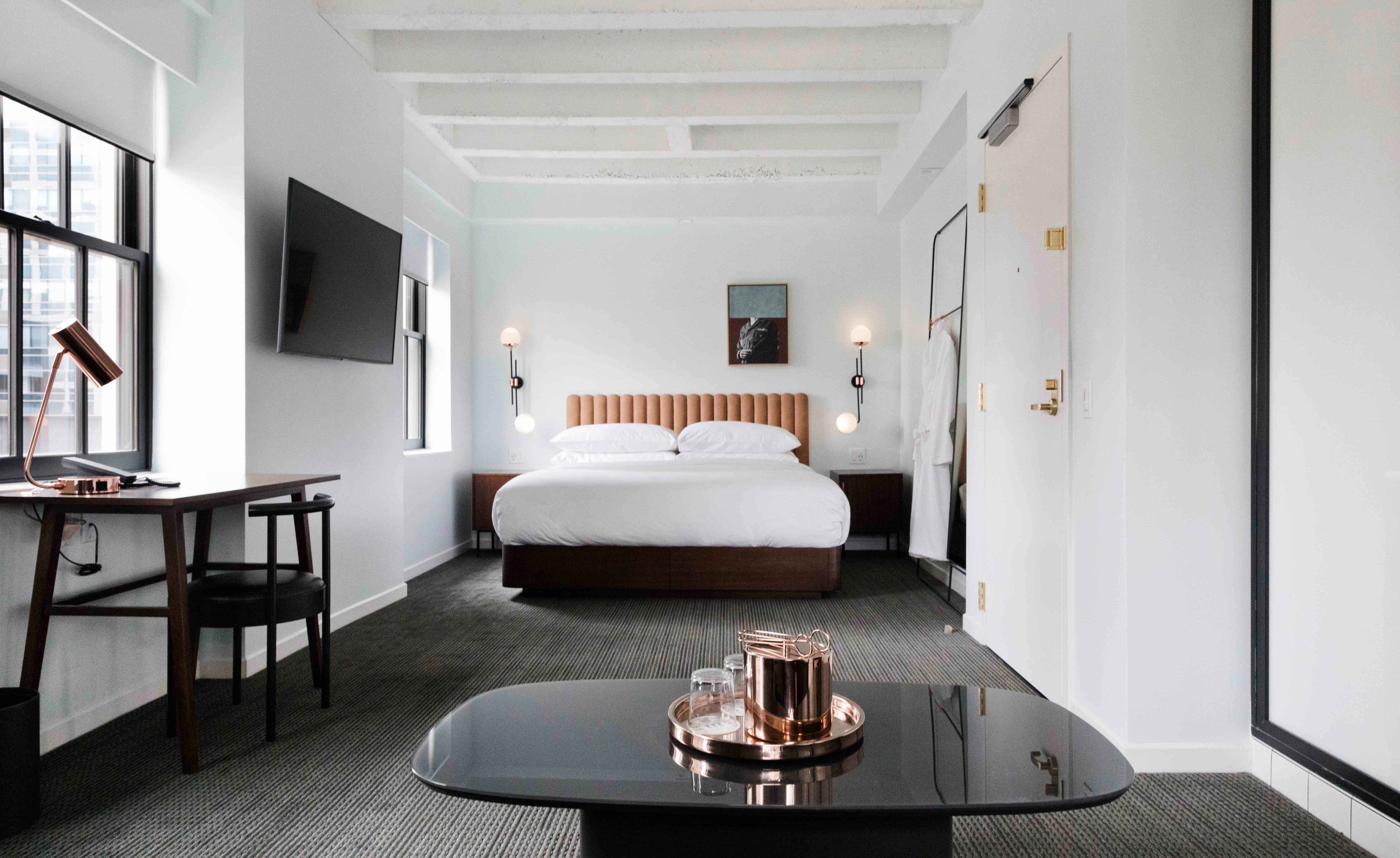 The bedroom interior the Guild Hotel