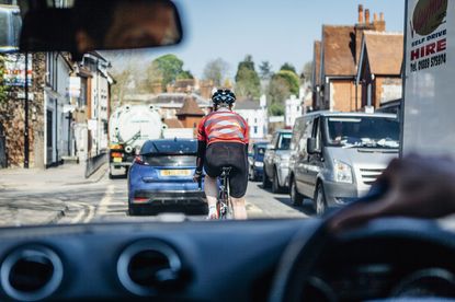 Cyclist in traffic