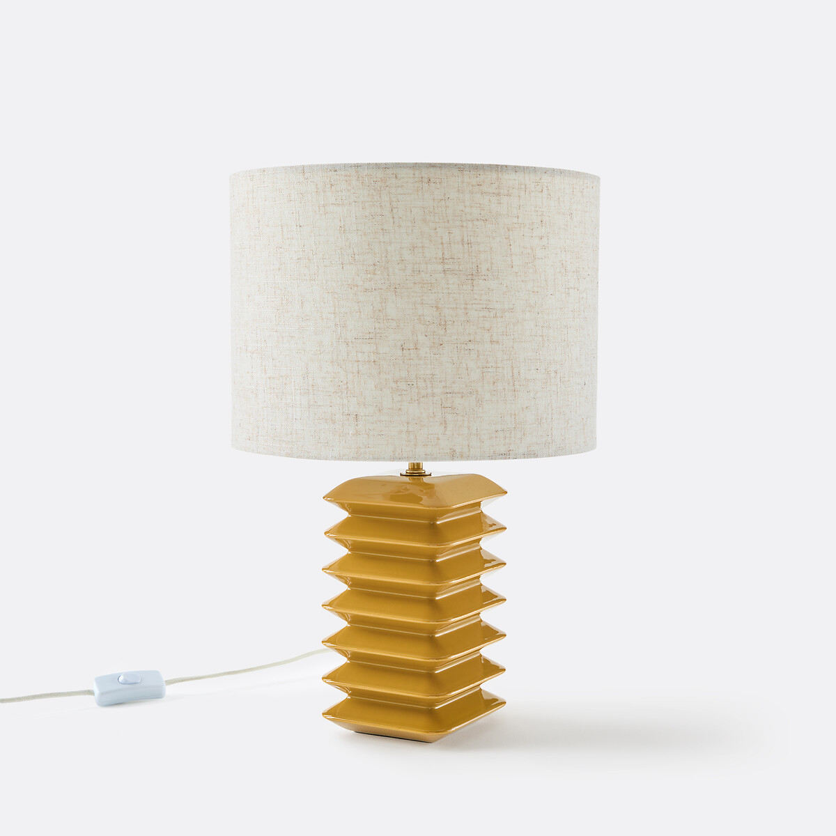 Table Lamp in Ceramic and Linen Remilo