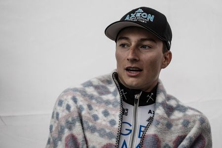 Neilson Powless (Axeon) warms up after his winning ride